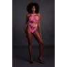 Ouch! Glow Body à encolure grecque Rose Fluo
